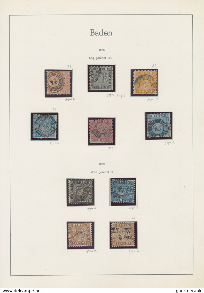 Baden - Marken Und Briefe: 1851/1868, In Den Hauptnummern überkomplette Sammlung - Other & Unclassified