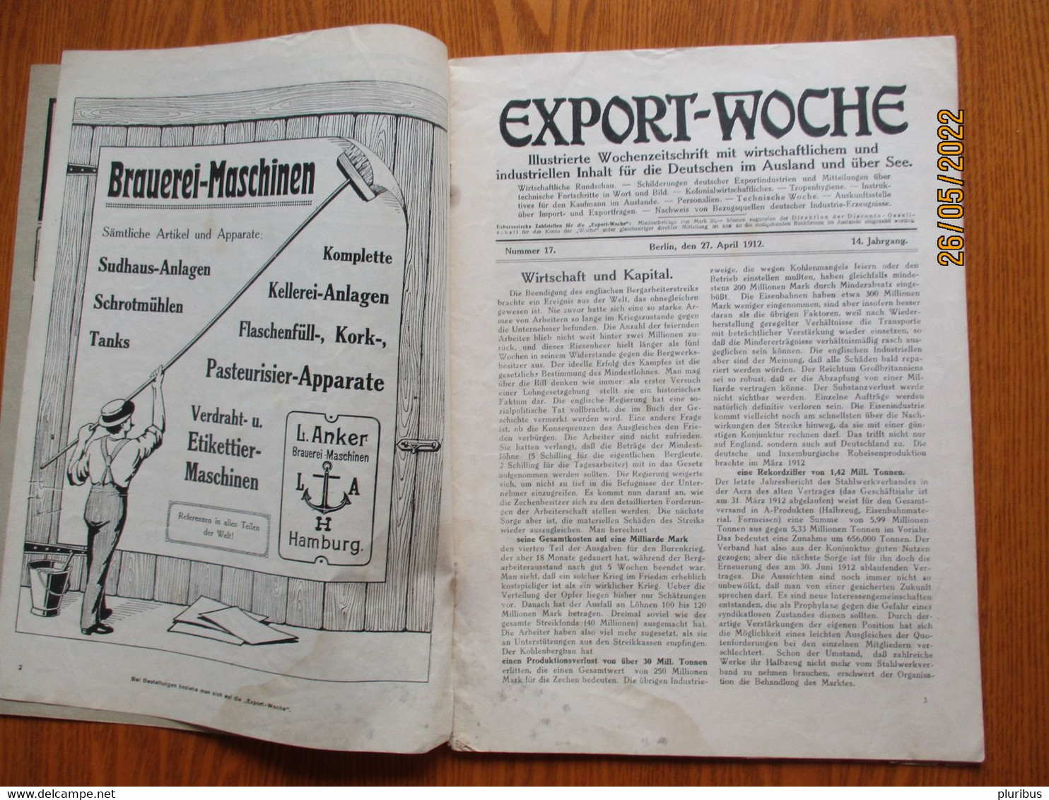 1912 EXPORT WOCHE DRUCK UND VERLAG VON AUGUST SCHERL GMBH , O - Technical