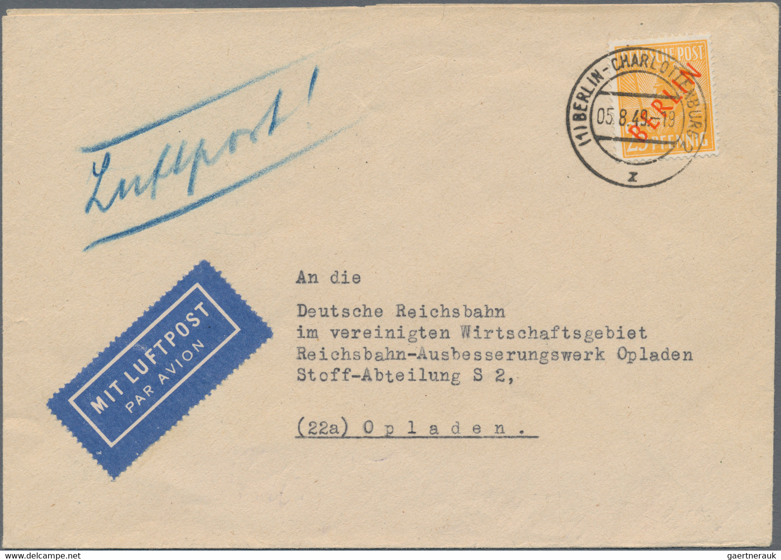 Berlin: 1949/1959, 36 Meist Verschiedene Briefe (auch Luftpost) Und Karten Ab Ro - Other & Unclassified