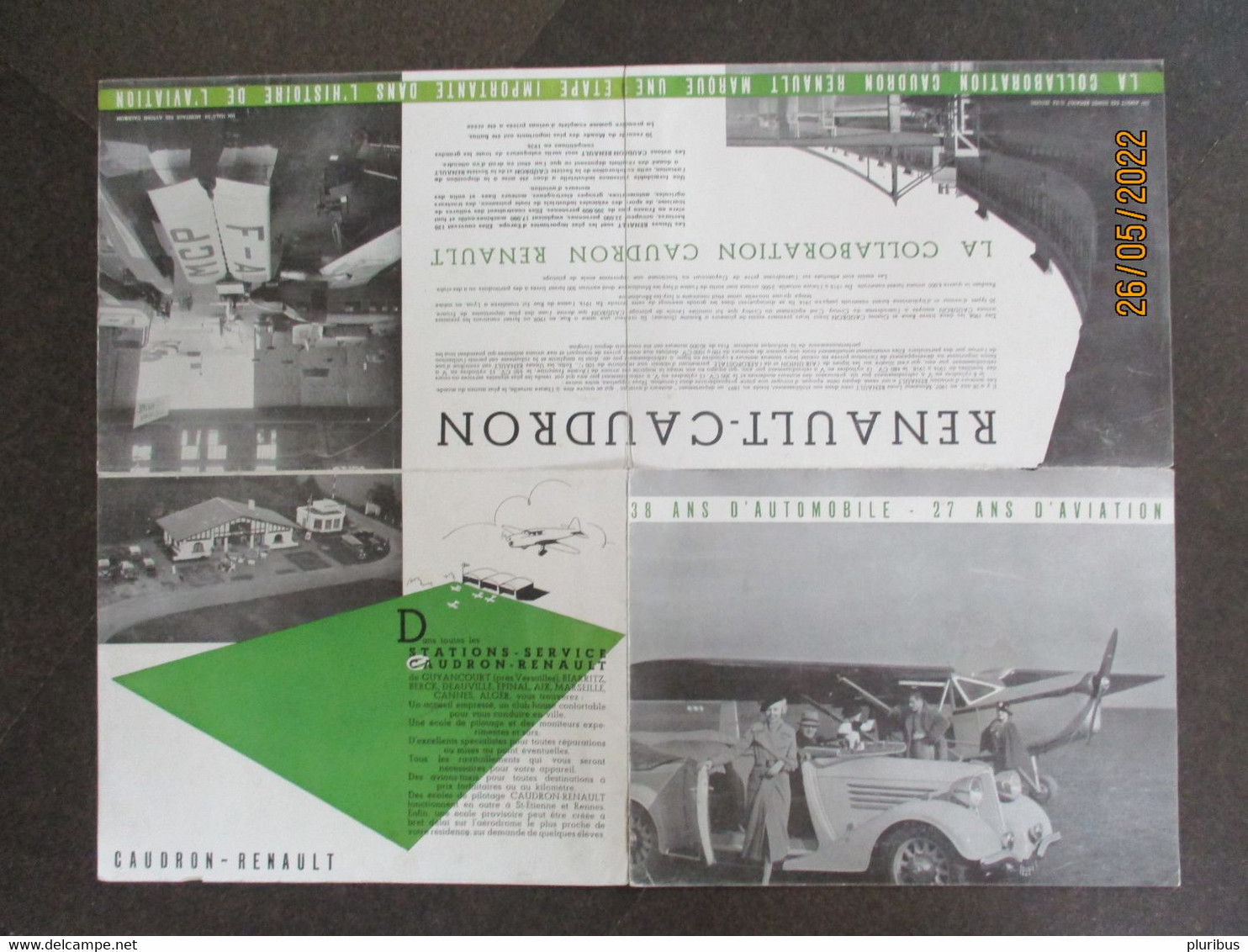 FRANCE RENAULT CADRON AVIATION AIRPLANE ADVERTISEMENT FOLDER POSTER , O - Werbung