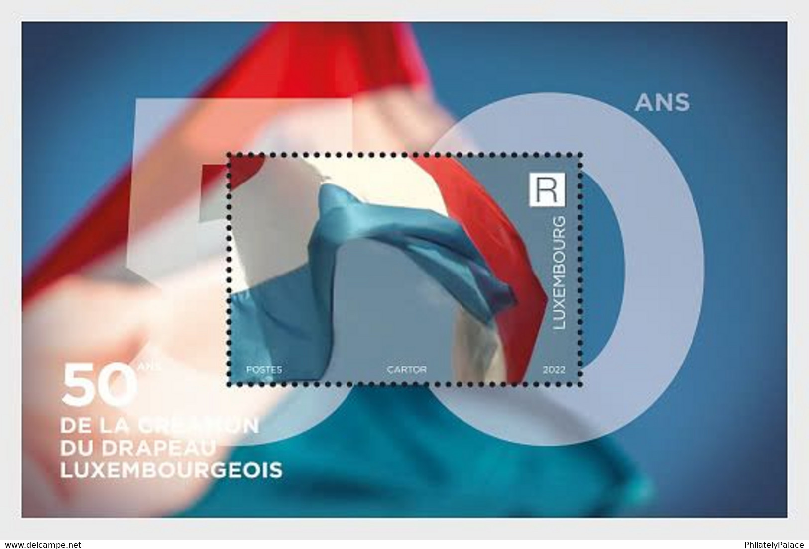2022 50 Years Of The Luxembourg Flag (**) 3D Unusual Odd Stamp MNH MS - Ungebraucht
