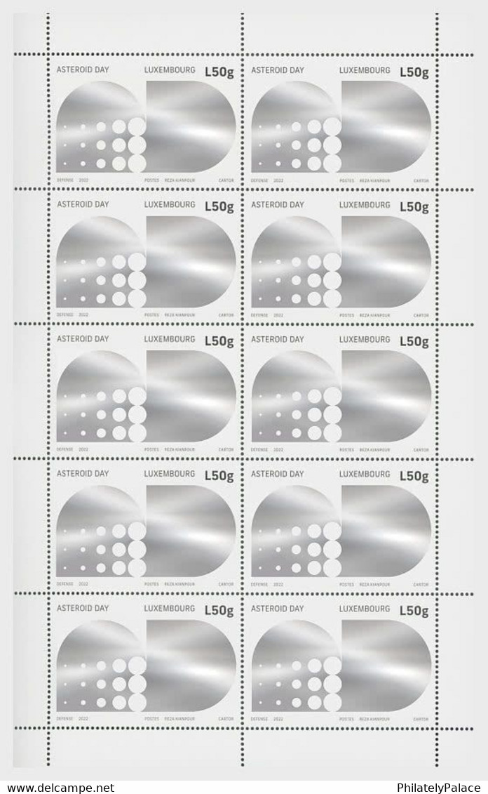 2022 Asteroid Day Space Science Defense (**) Glossy Sliver Shinning Unusual Odd Stamp Sheet Of 10v MNH - Unused Stamps