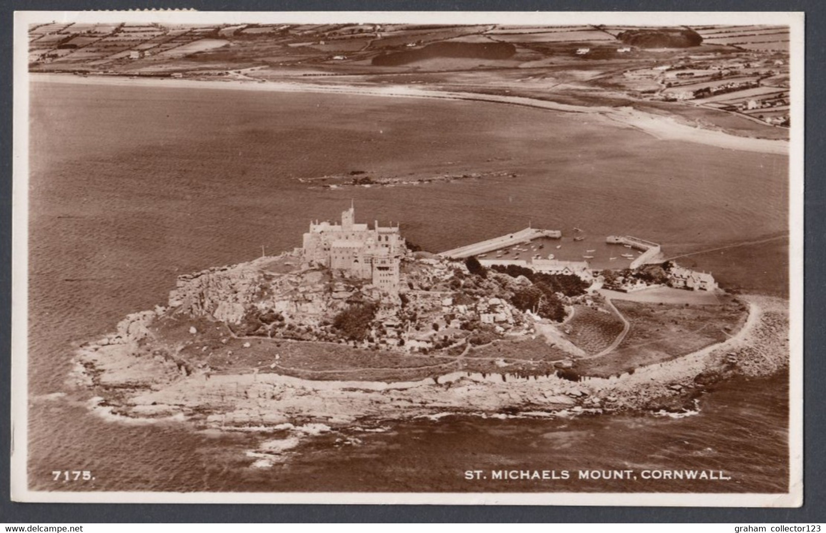 Vintage Postcard Postale Carte Postkarte St Michaels Mount Cornwall England Posted 1951 KVI Stamp - St Michael's Mount