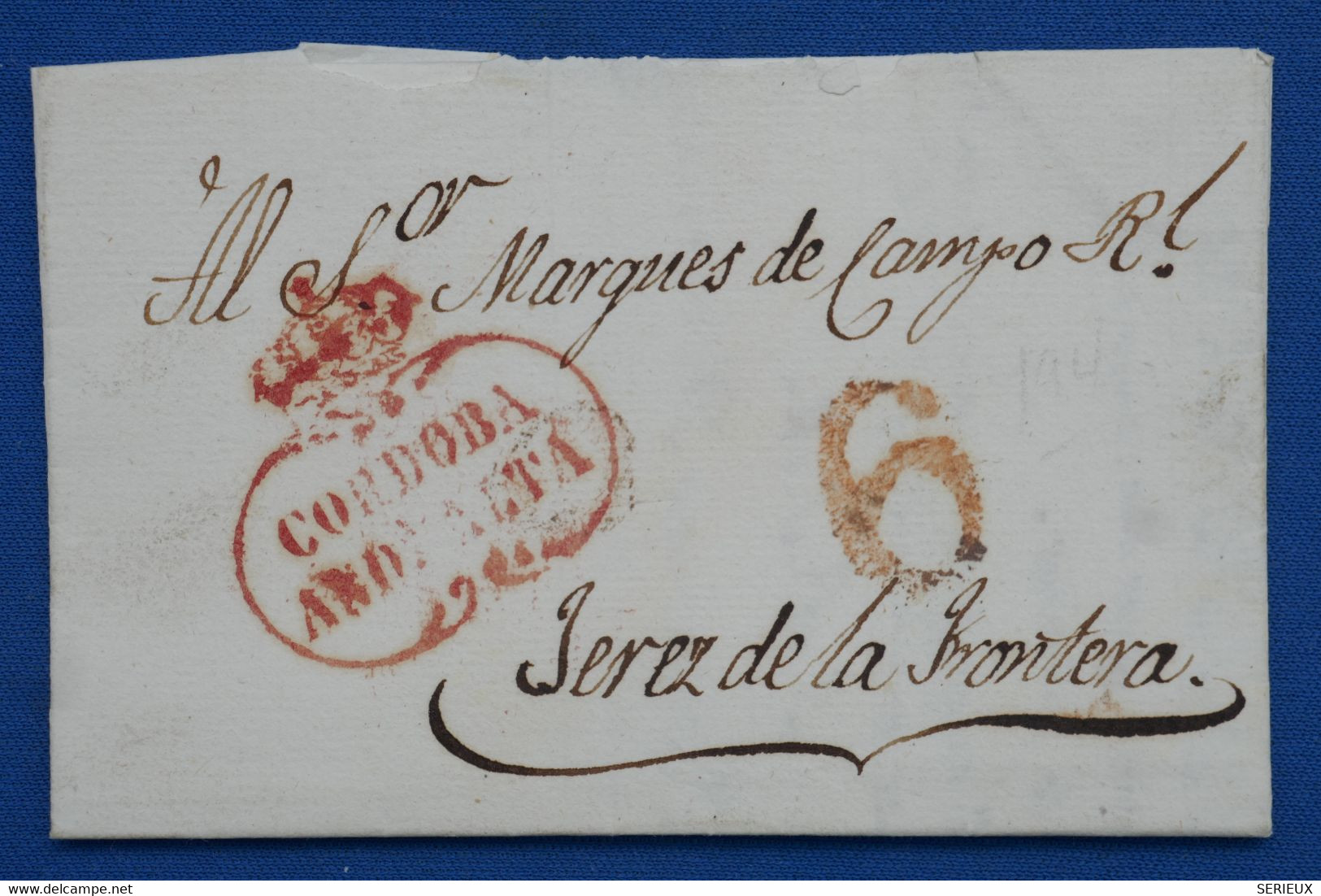 B106  ESPANA BELLE LETTRE RR 1832 ANDALUCIA  ALTA  .CORDOBA  POUR  JEREZ DE LA FRONTERA  +++ AFFRANCH.  INTERESSANT - ...-1850 Prefilatelia