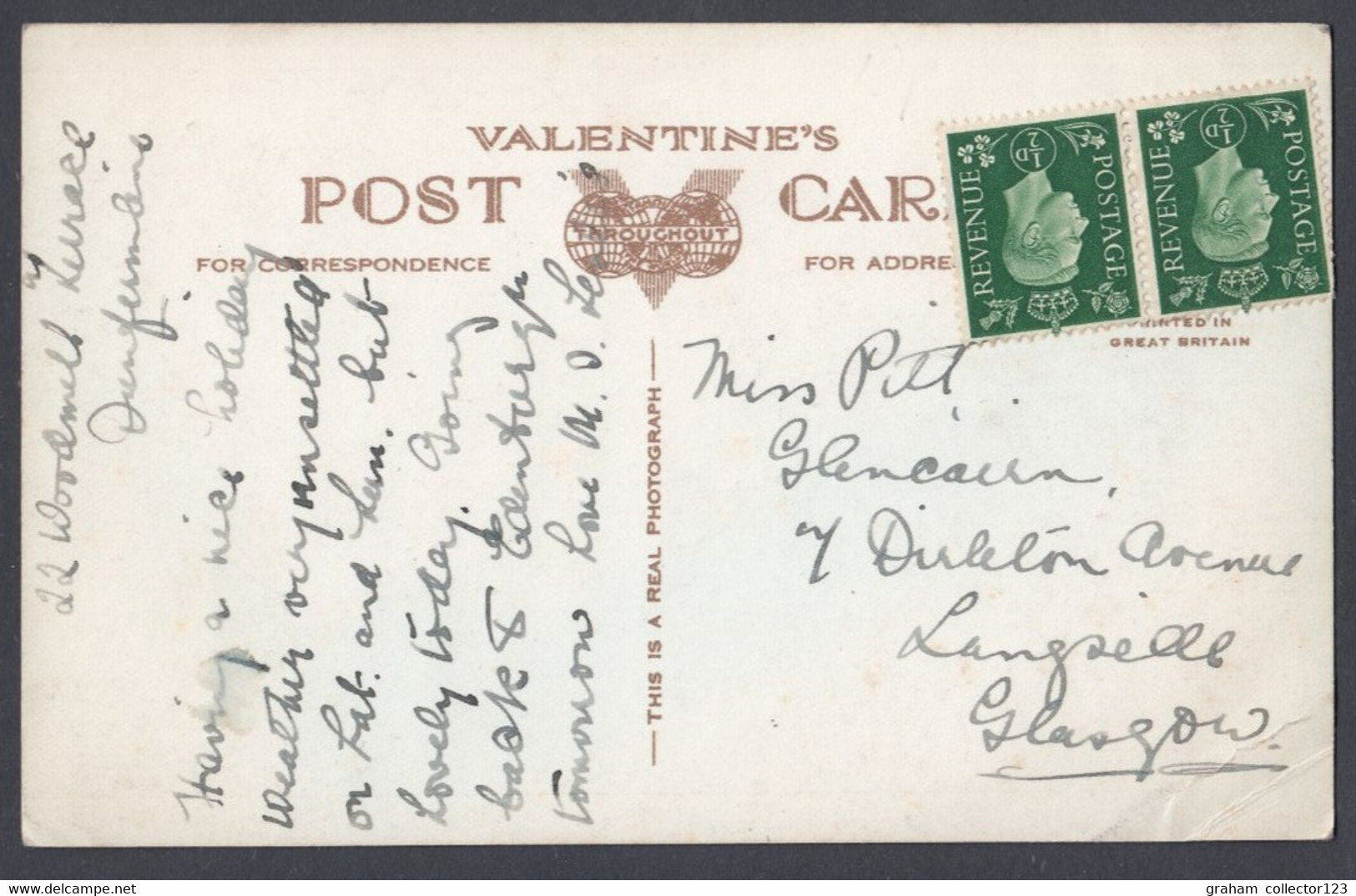 Vintage Postcard Postale Carte Postkarte Dunfermline Fife Scotland Abbey From Pittencrieff Gardens - Fife