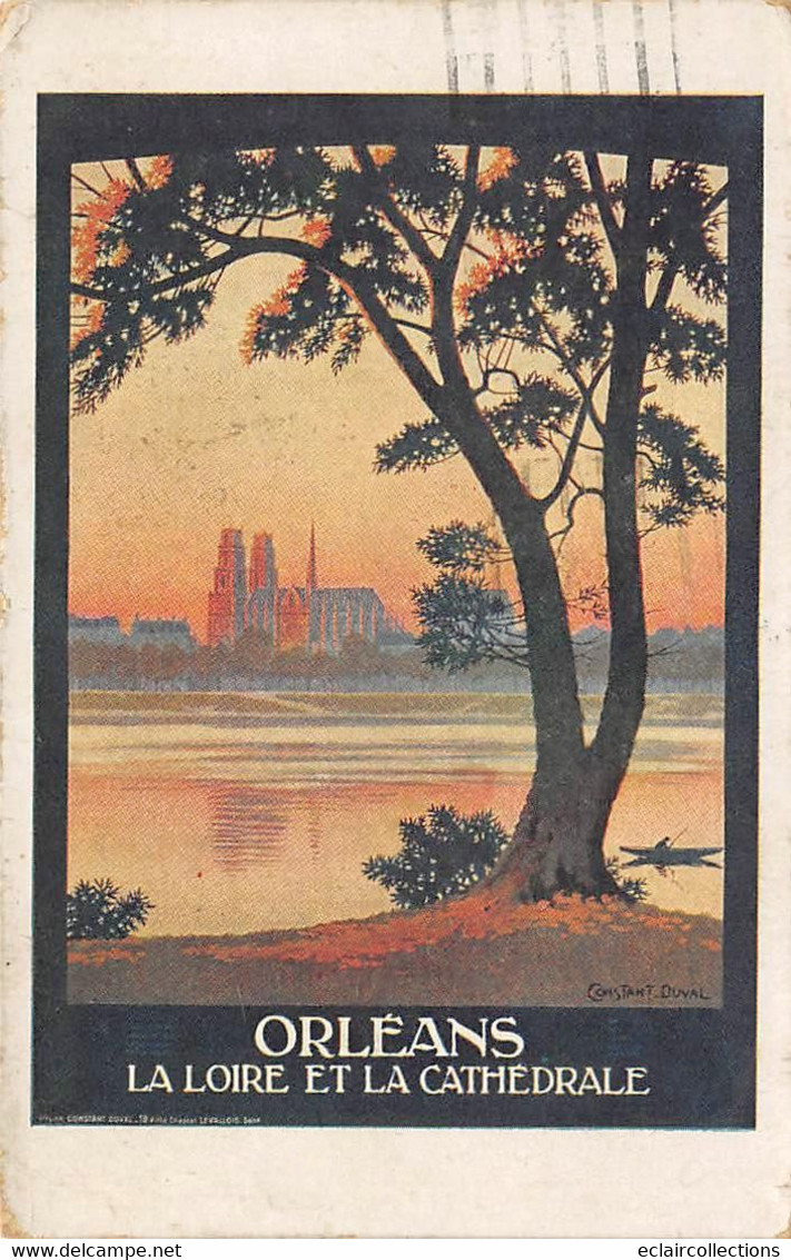 Orléans      45        Repro Affiche Chemin De Fer  La Loire Et La Cathédrale   (voir Scan) - Orleans