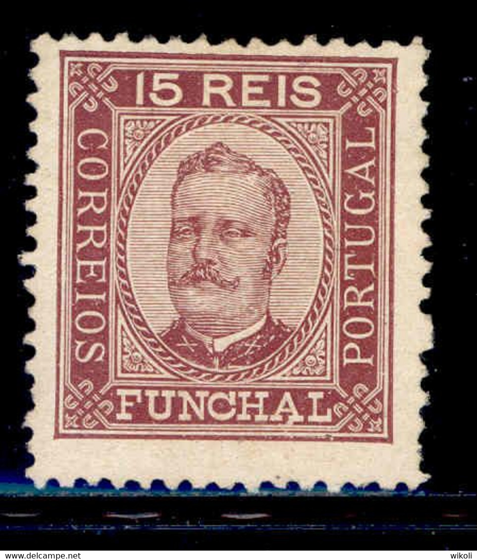 ! ! Funchal - 1892 D. Carlos 15 R - Af. 03 - MH - Funchal
