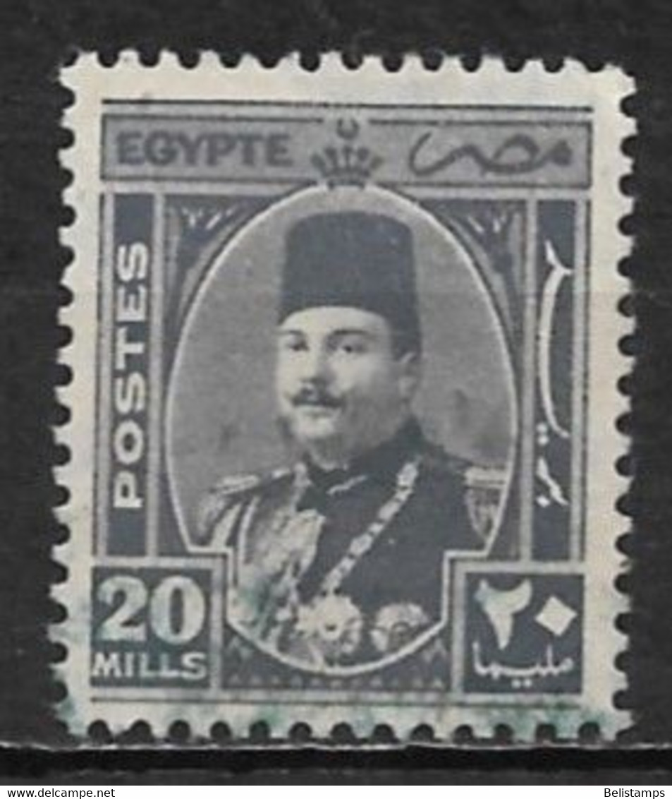 Egypt 1945. Scott #250 (U) King Farouk - Usati