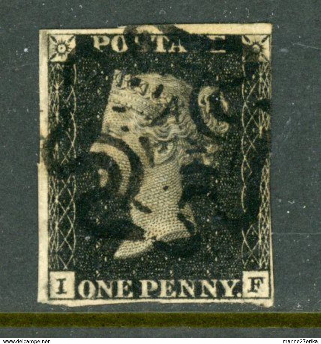 -G.B.-1840-"Penny Black" (O)  (Intense Black)  (See Scan) - Oblitérés