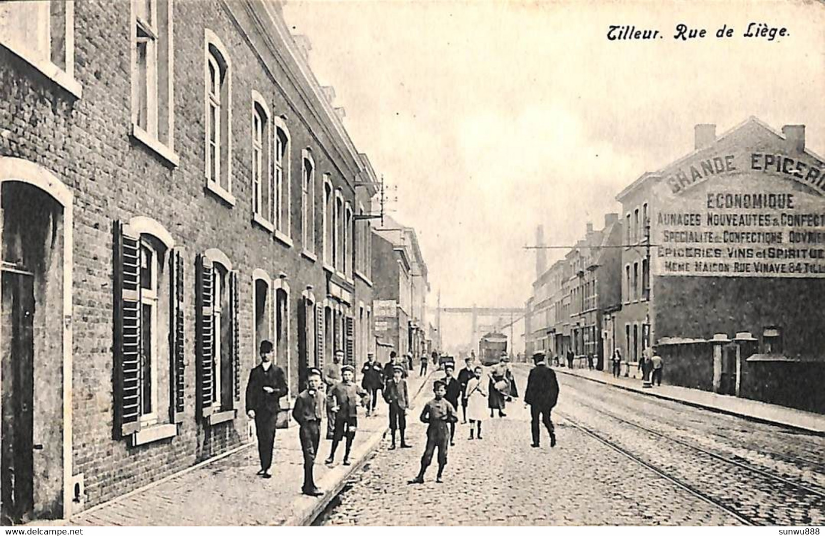 Tilleur - Rue De Liège (animée Arrivée Du Tram 1911 Voir ZOOM Edit. Gérard) - Saint-Nicolas