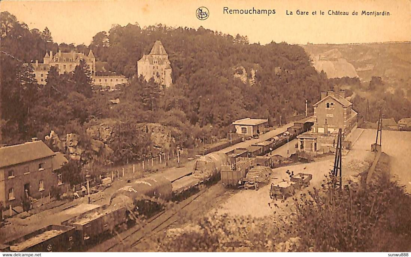 Remouchamps - La Gare Et Le Château De Montjardin (train Edition Steinmetz Haenen  1927) - Aywaille