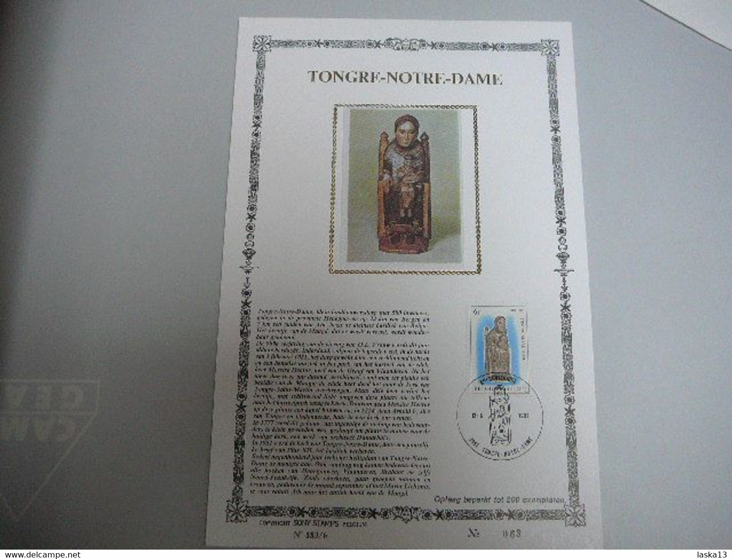 (22.05) BELGIE 1981 Tongre-Notre-Dame - Souvenir Cards - Joint Issues [HK]