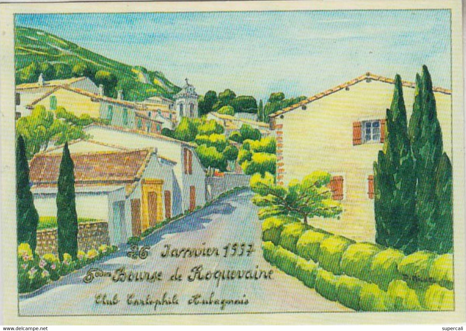 RT27.913  BOUCHES- DU- RHÔNE.ROQUEVAIRE. 5e BOURSE DU CLUB CATOPHILE AUBAGNAIS.AQUARELLE DE  DANIELE MICHEL - Roquevaire