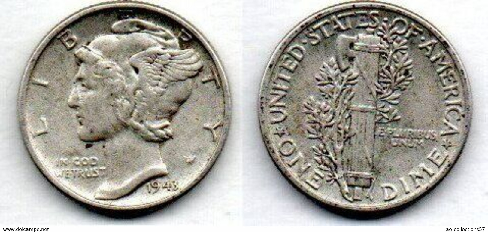 USA Dime 1943 TTB - 1916-1945: Mercury