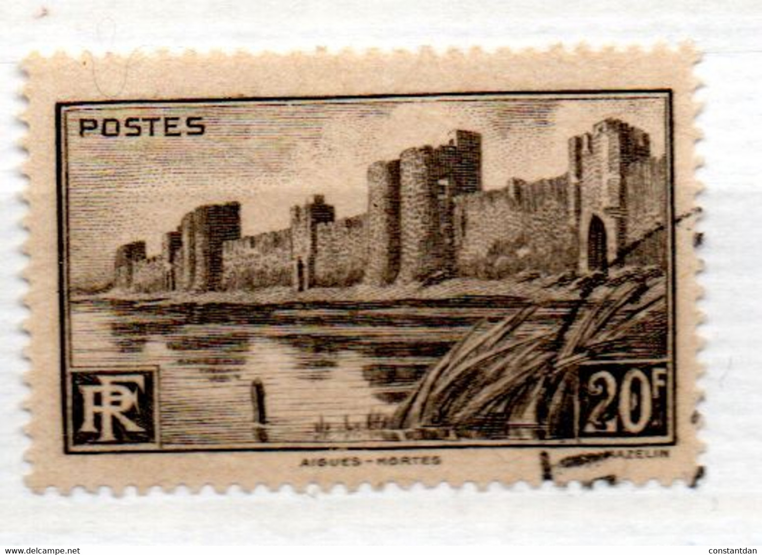 FRANCE N° 501 20F GRIS NOIR AIGUES MORTES BRUN GRIS OBL - Used Stamps