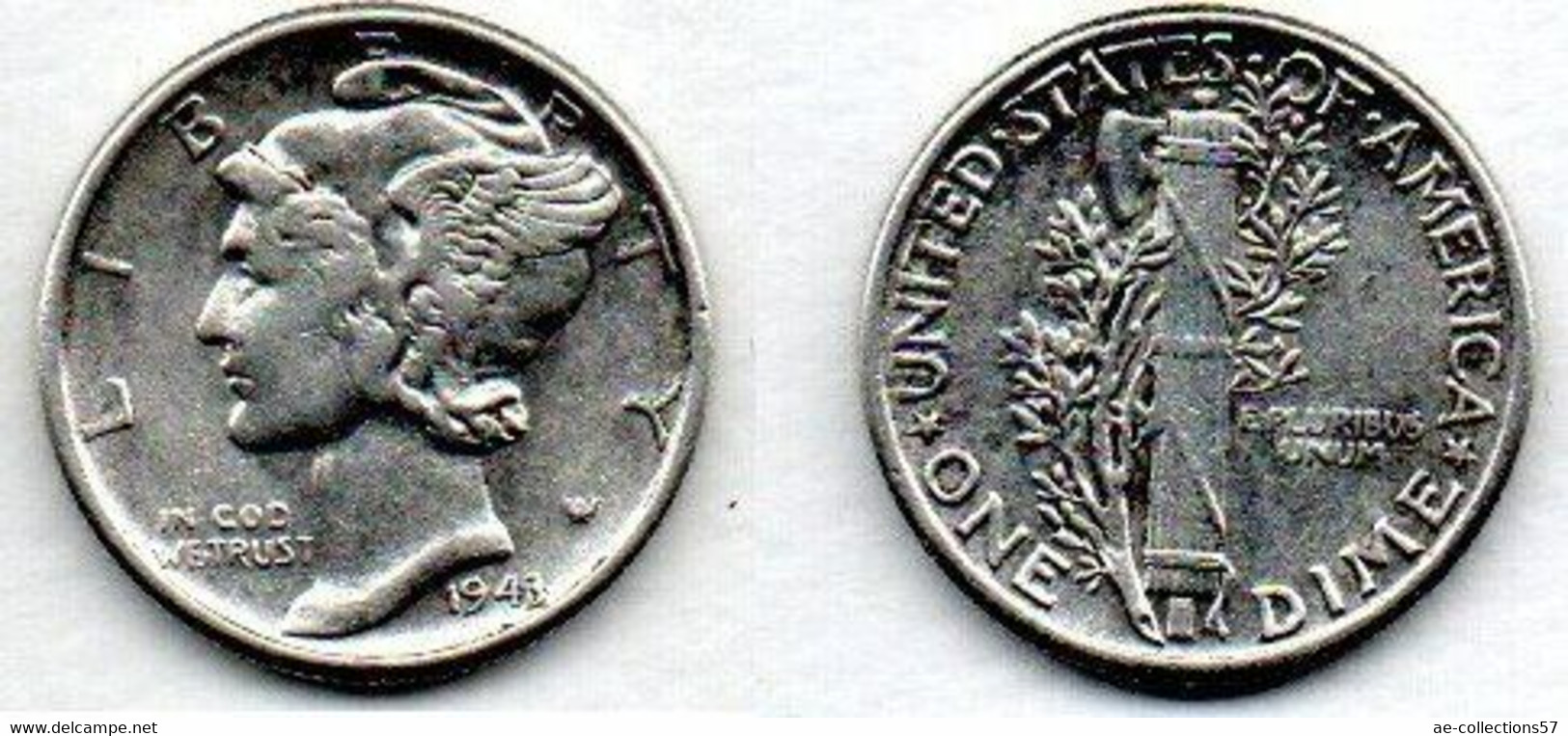 USA  Dime 1943 TTB - 1916-1945: Mercury (Mercure)