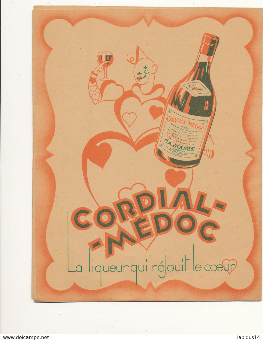 PR 212 /  PROTEGE CAHIER -    LIQUEUR DE LA VIEILLE CURE   CORDIAL MEDOC    (24,00 Cm X 18,00 Cm ) - Omslagen Van Boeken