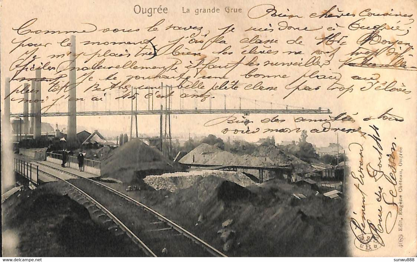 Ougrée - La Grande Grue (animée, Edit. Eugène Choteau 1906) - Seraing