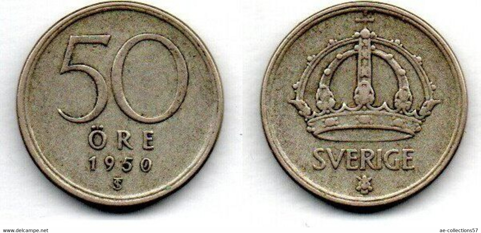 Suède -  50 Ore 1950 TS TB - Sweden