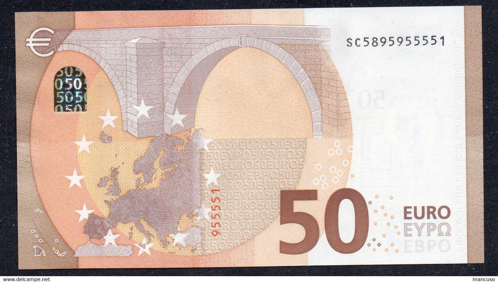 50 EURO ITALY  LAGARDE S040 SC  *5555*  Ch  "89"  UNC - 50 Euro