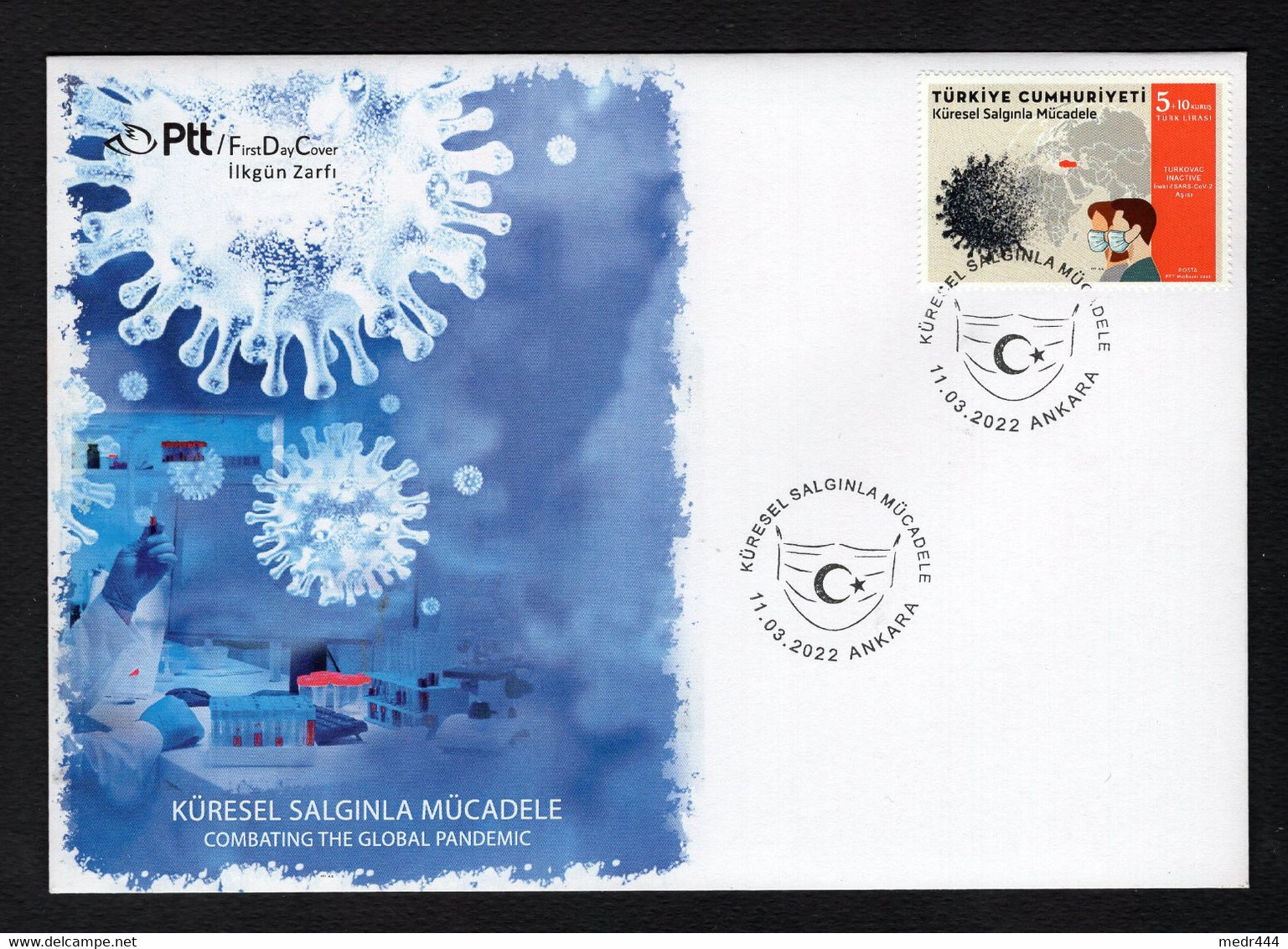 Turkey/Turquie 2022 - Combat Corona Campaign, Struggle Against Covid-19 - FDC + Flyer - Superb*** - Lettres & Documents