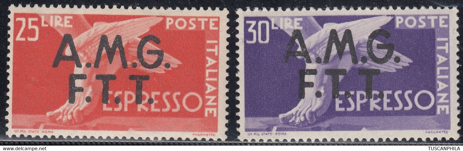 Trieste AMG-FTT Selezione Di 2 Valori Espressi Sass. 2/3 MNH** Cv 150 - Posta Espresso