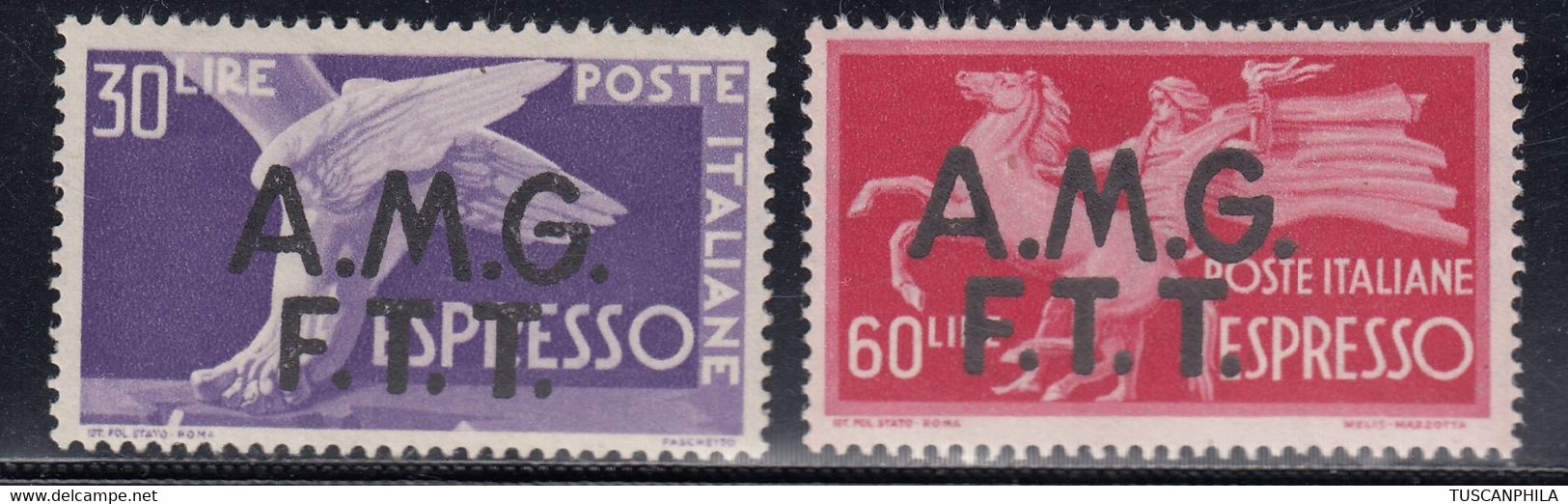 Trieste AMG-FTT Selezione Di 2 Valori Espressi Sass. 3/4 MNH** Cv 150 - Posta Espresso