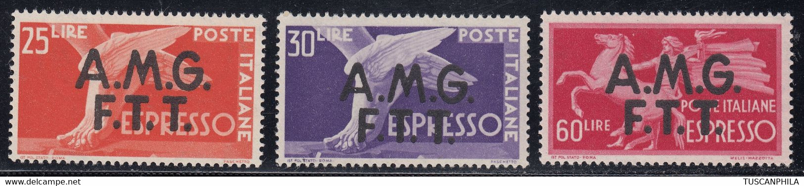 Trieste AMG-FTT Selezione Di 3 Valori Espressi Sass. 2/4 MNH** Cv 300 - Poste Exprèsse