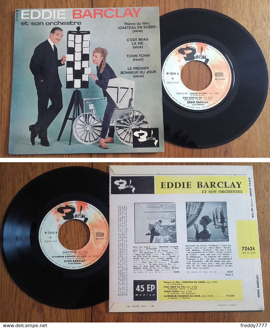 RARE French EP 45t RPM BIEM (7") EDDIE BARCLAY (From The Film : « Chateau En Suède », 1/1964) - Ediciones De Colección