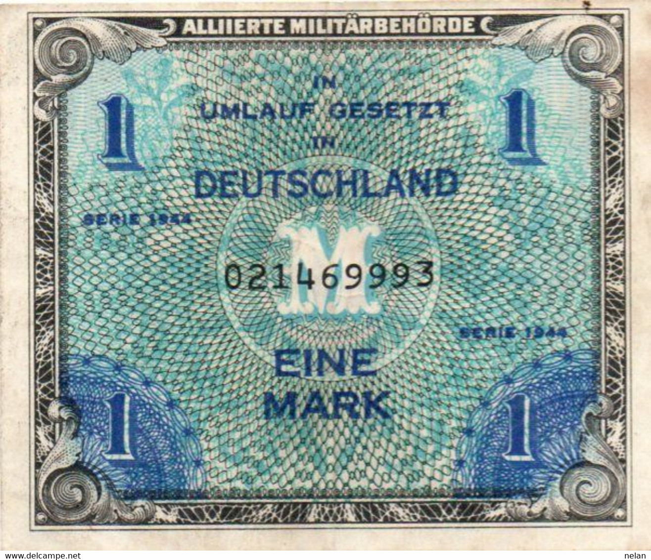 GERMANY- 1 MARK 1944 P-  Wor:P-192a, Ros:R-201a   XF+ - 1 Mark