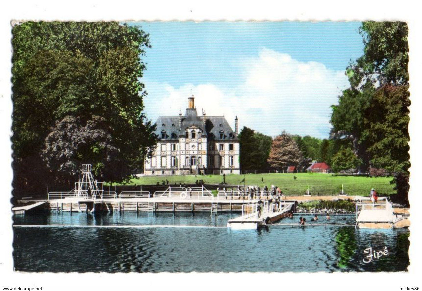 MALICORNE--1964--Chateau De Rive Sarthe-La Piscine  ...timbre...cachet Malicorne-72.....................à  Saisir - Malicorne Sur Sarthe