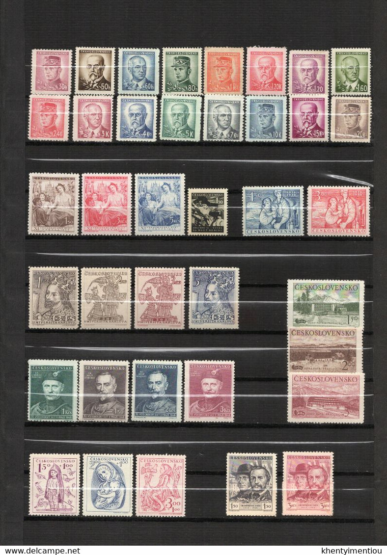 Tchécoslovaquie 1945-1951 Lot De 8 Séries Complètes MNH (CS 01) - Collezioni & Lotti