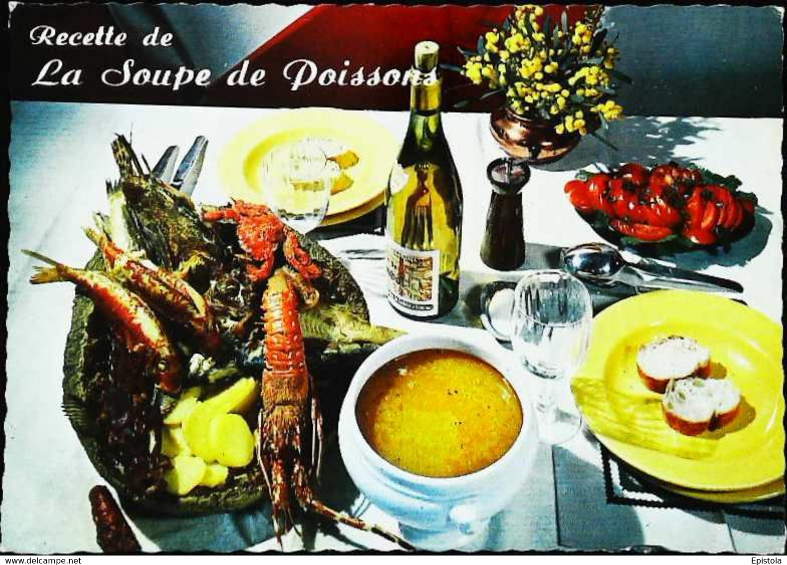 ► Bouteille De  La Coopérative De BANDOL (Reccette De La Soupe De Poissons Et Crustacés) Langouste - Recettes (cuisine)