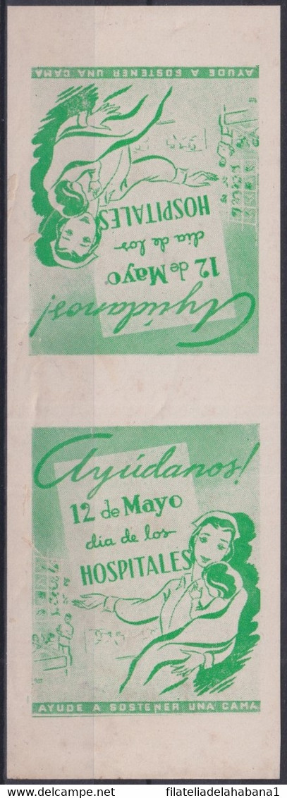 VI-539 CUBA REPUBLICA CINDERELLA MEDICINE 1950 PRO HOSPITAL TRIP TETE-BECHE. - Affrancature Meccaniche/Frama