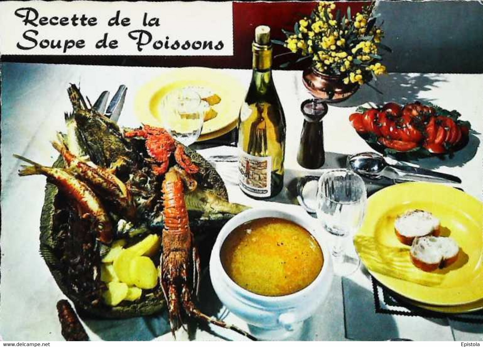 ► Bouteille De  La Coopérative De BANDOL (Reccette De La Soupe De Poissons Et Crustacés) Langouste - Recettes (cuisine)