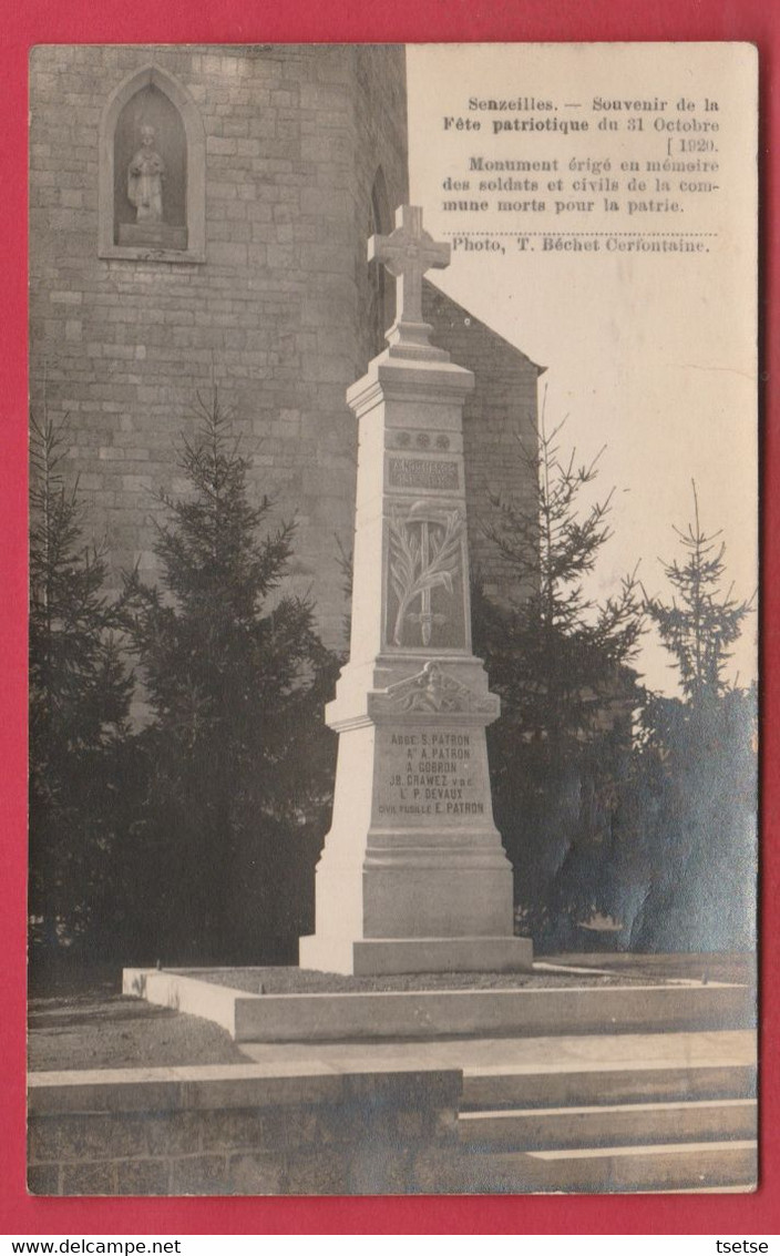 Senzeilles - Monument érigé En Mémoire Des Soldats Et Civils / Carte Photo ( Voir Verso ) - Cerfontaine
