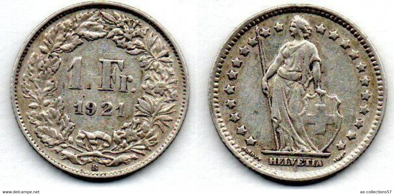 Suisse-  1 Franc 1921 B TTB - Sonstige & Ohne Zuordnung