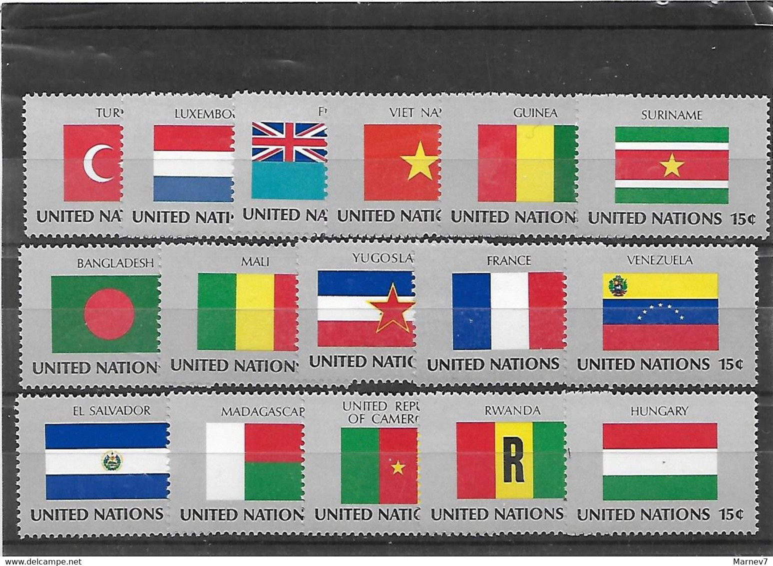 Nations Unies - ONU - New York - Année 1980 - Yvert 316 - 331 Neufs ** - Drapeaux - Neufs