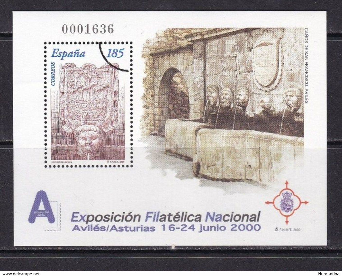 ESPAÑA - 2000 - Edifil 3716M - MUESTRA - Exfilna 2000 - Valor Catalogo 24 € - Blocs & Hojas