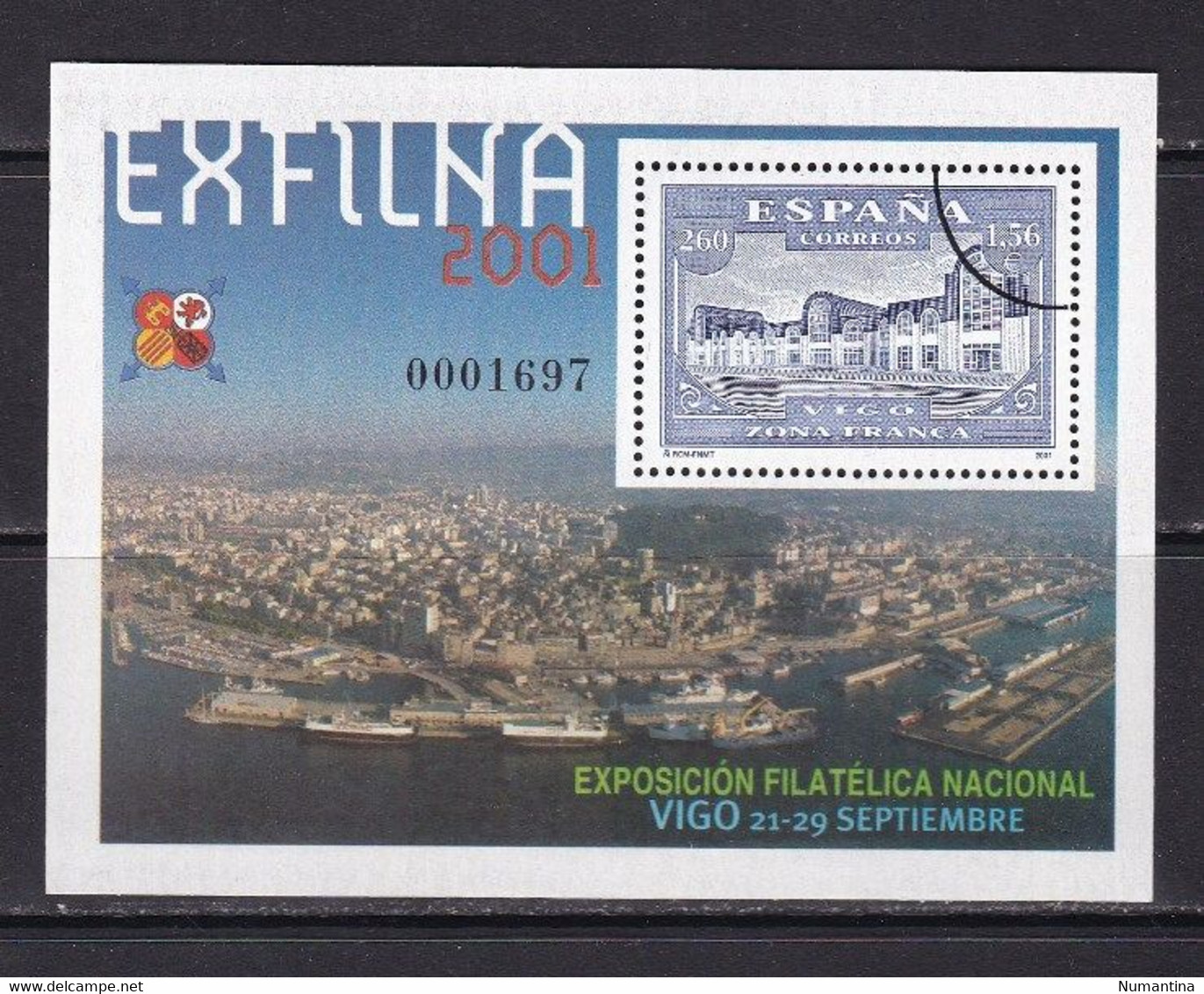 ESPAÑA - 2001 - Edifil 3816M - MUESTRA - Exfilna 2001 - Vigo - Valor Catalogo 24 € - Blocs & Hojas