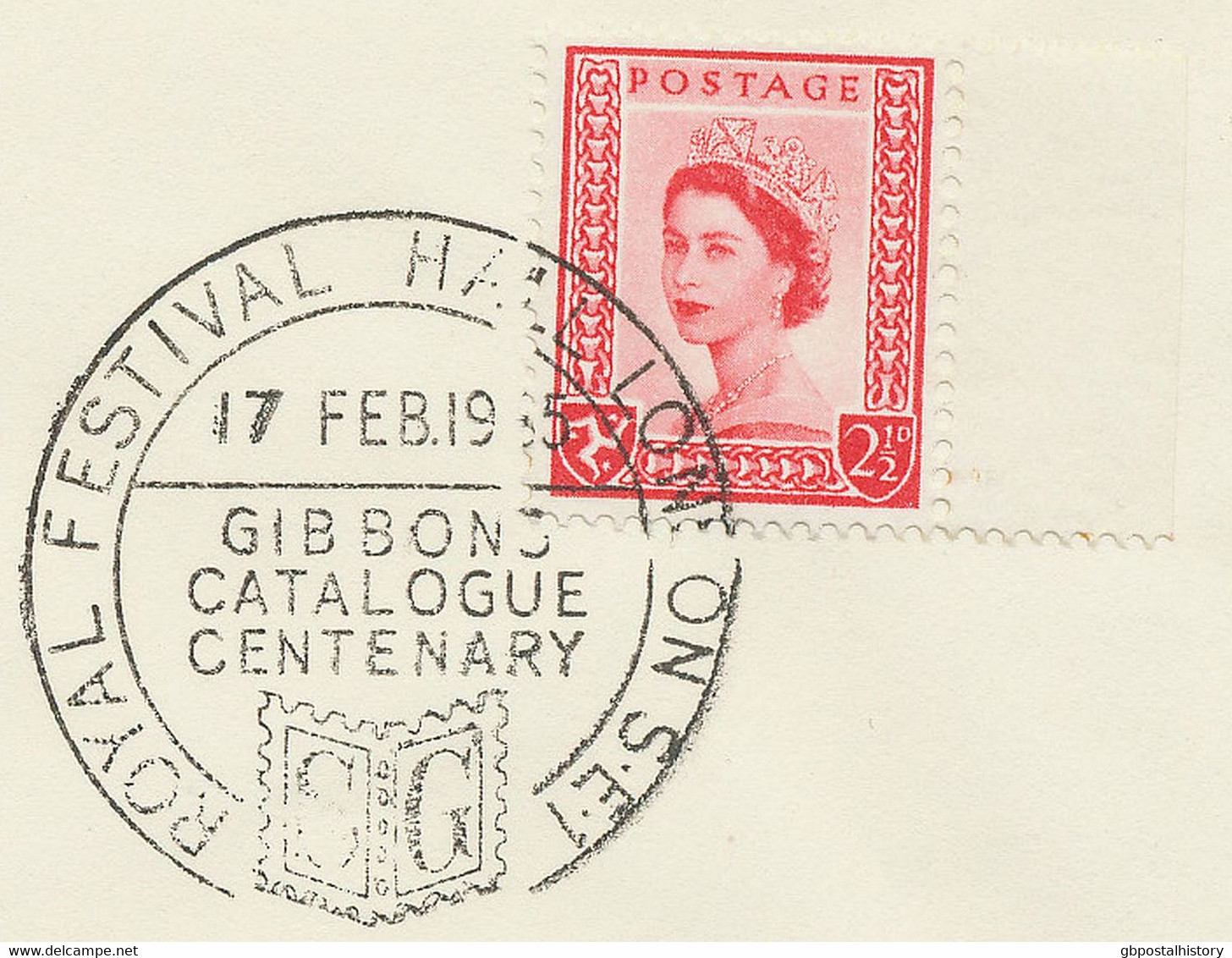 GB SPECIAL EVENT POSTMARK 1965 ROYAL FESTIVAL HALL LONDON S.E.1 GIBBONS CATALOGUE CENTENARY - Lettres & Documents