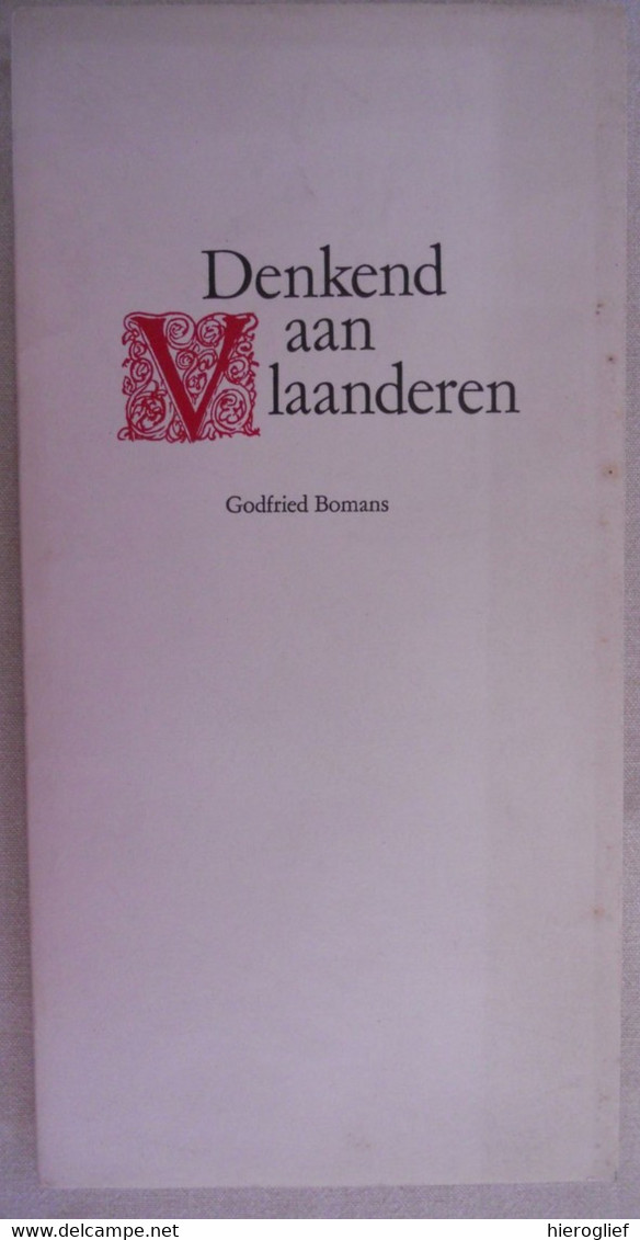 DENKEND AAN VLAANDEREN - Godfried Bomans Cartoons HugoKé 1967 Lannoo - Literature