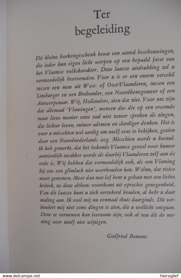 DENKEND AAN VLAANDEREN - Godfried Bomans Cartoons HugoKé 1967 Lannoo - Literature