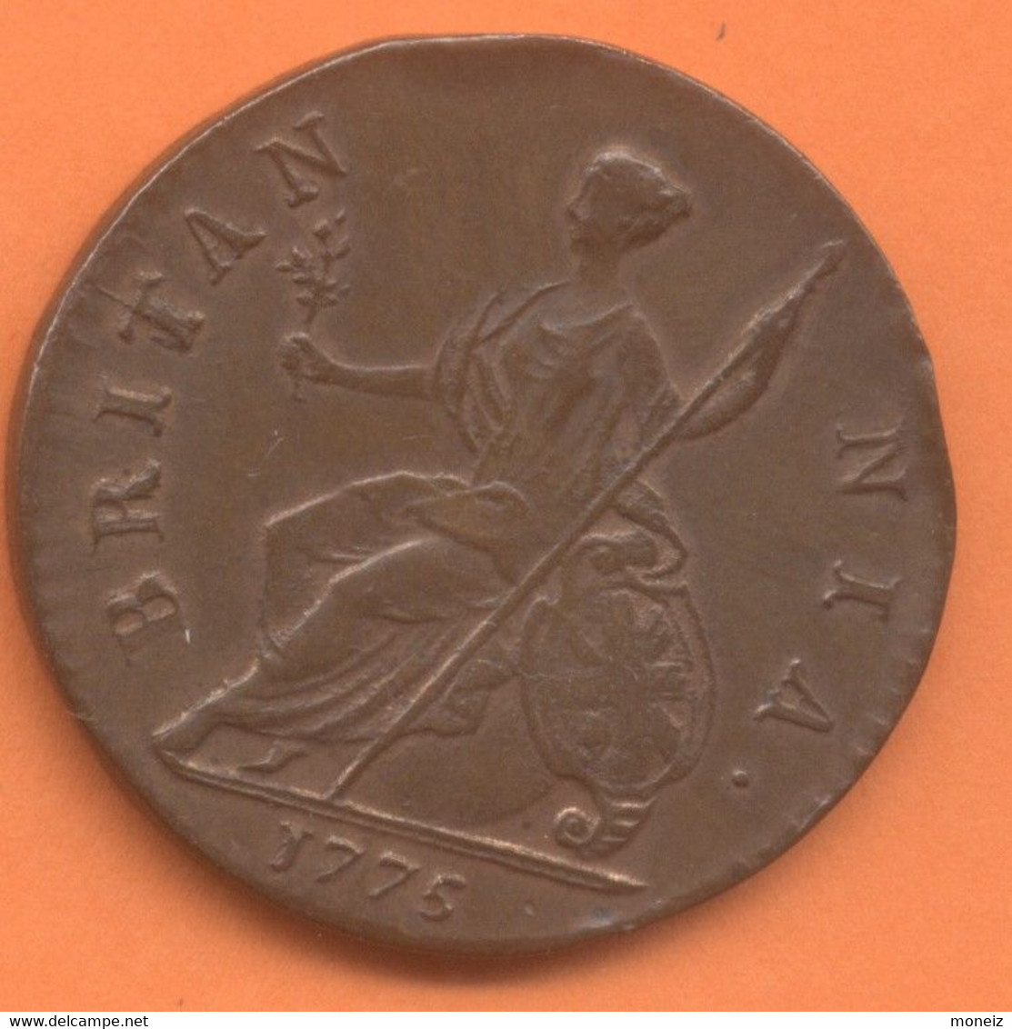ROYAUME UNI  ½ Penny  George III 1775  TTB/SUP - B. 1/2 Penny