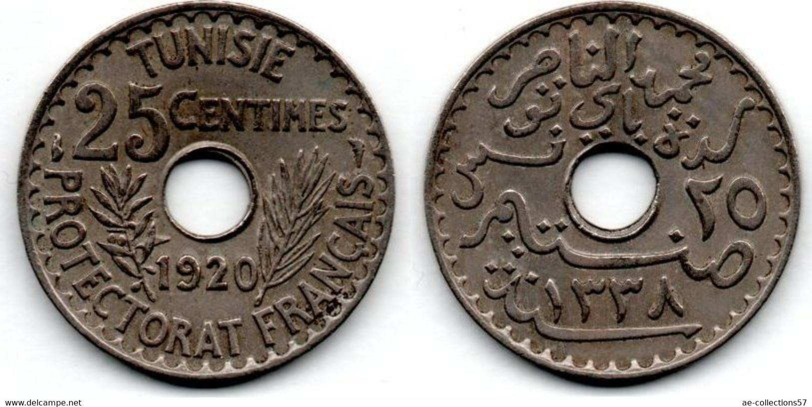 Tunisie -  25 Centimes 1920 TB+ - Tunisie
