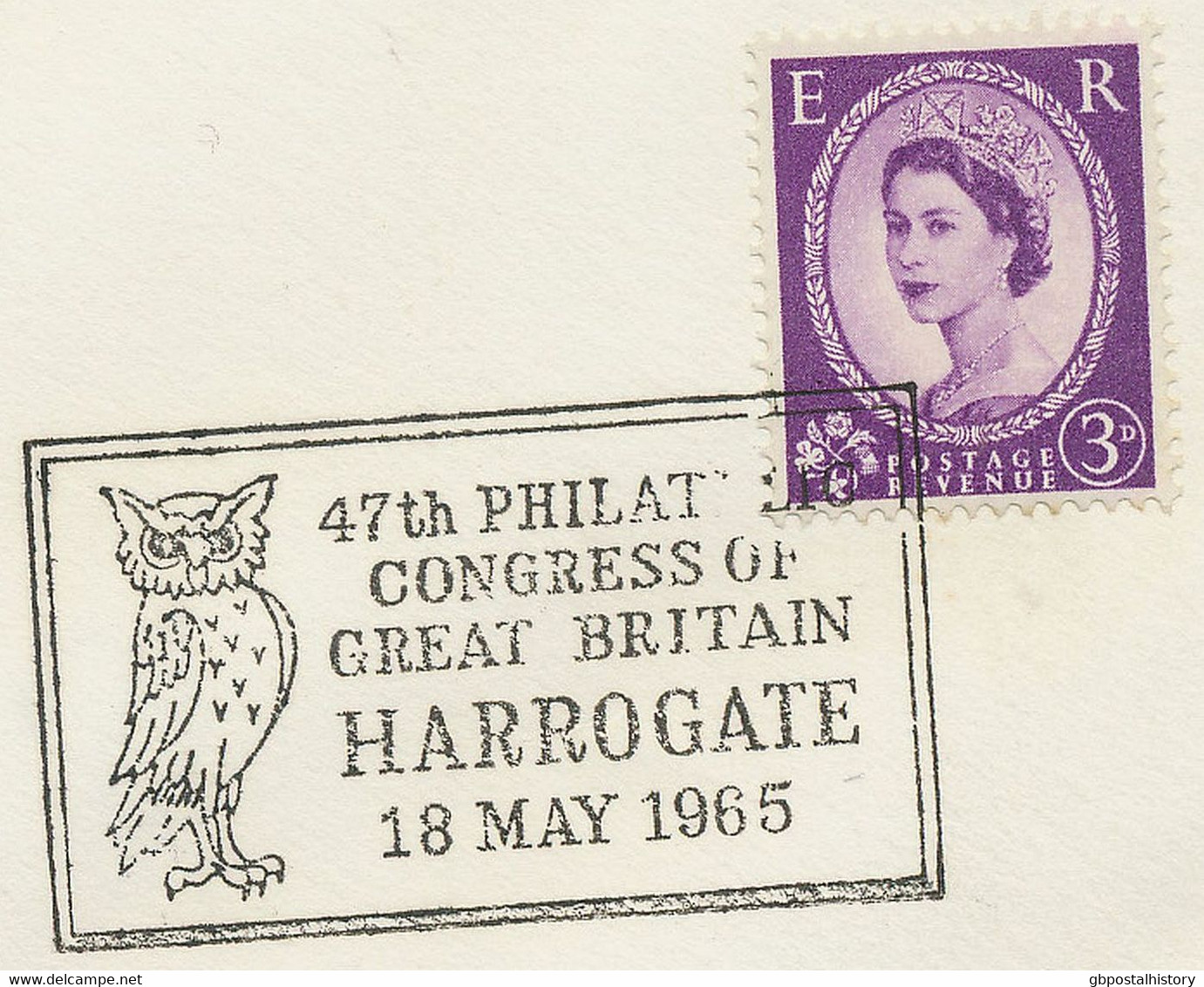 GB SPECIAL EVENT POSTMARK 1965 46TH PHILATELIC CONGRESS OF GREAT BRITAIN HARROGATE - Lettres & Documents
