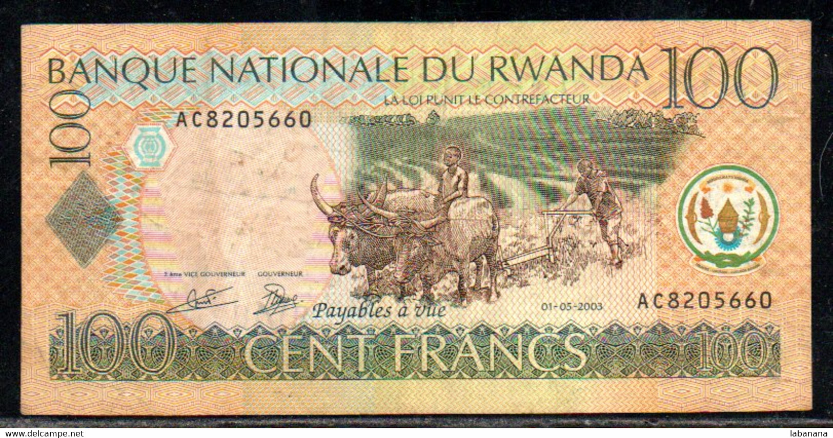 659-Rwanda 100fr 2003 AC820 - Ruanda