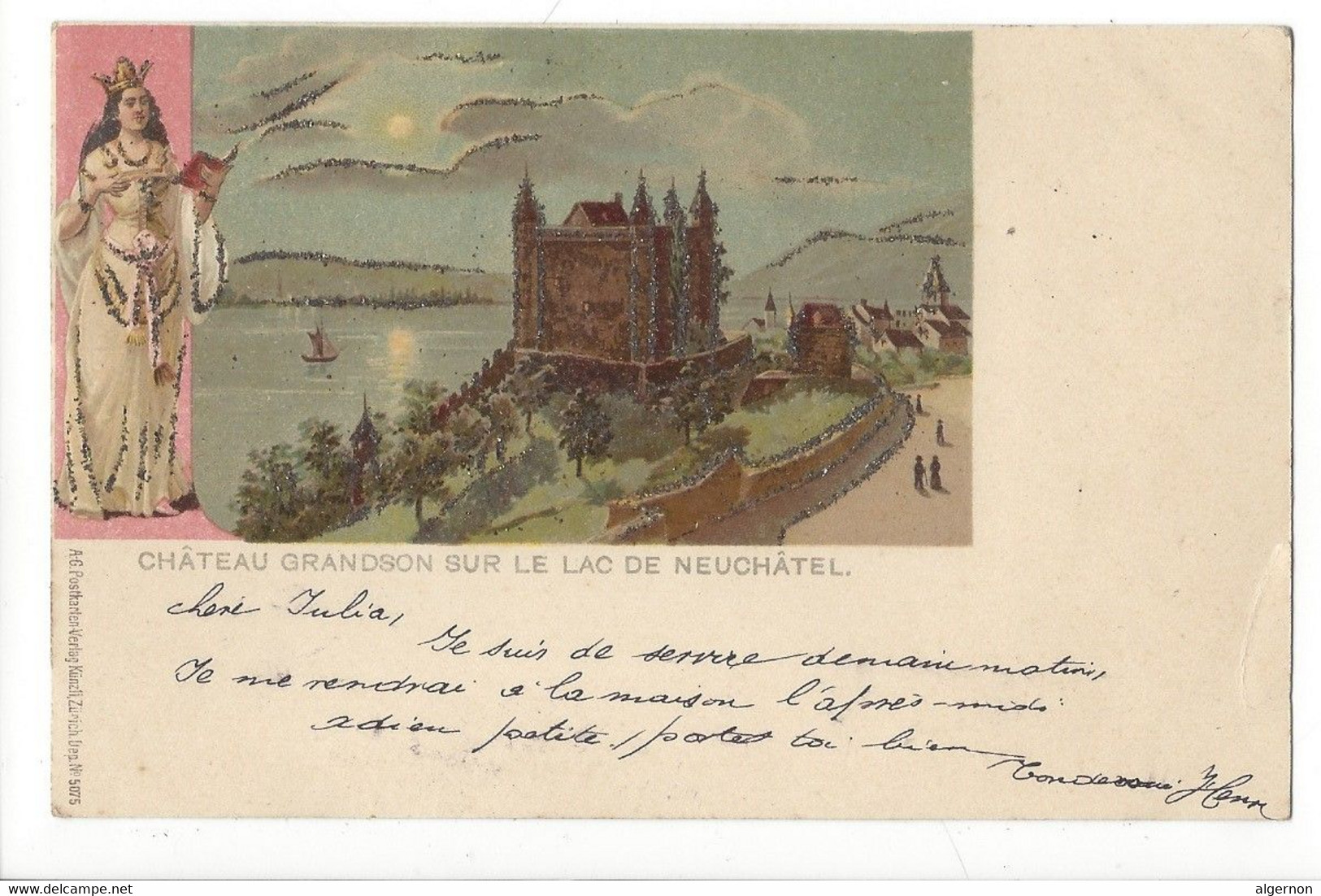 30199 - Château De Grandson Sur Le Lac De Neuchâtel Brillants + Cachet Morges Gare 1901 - Grandson