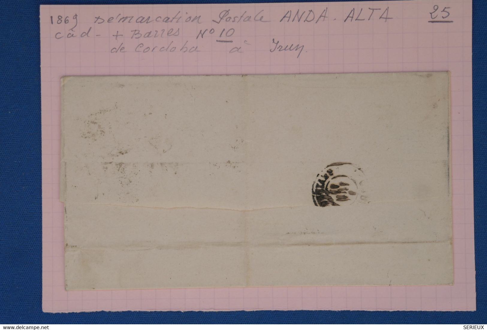AV12 ESPANA BELLE LETTRE 1867 + ANDALUCIA  ALTA   CORDOBA POUR IRUNA ++++ AFFRANCH. INTERESSANT - Covers & Documents