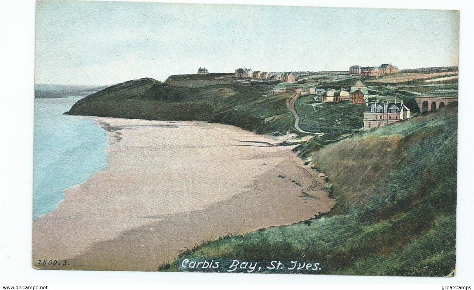 Postcard Cornwall St.ives Carbis Bay Unused Hartmann - St.Ives